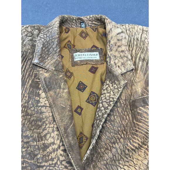 Vintage 1980’s Echtes Leder German Distressed Leather Jacket Size EU 40/US 8-10 - Picture 2 of 13